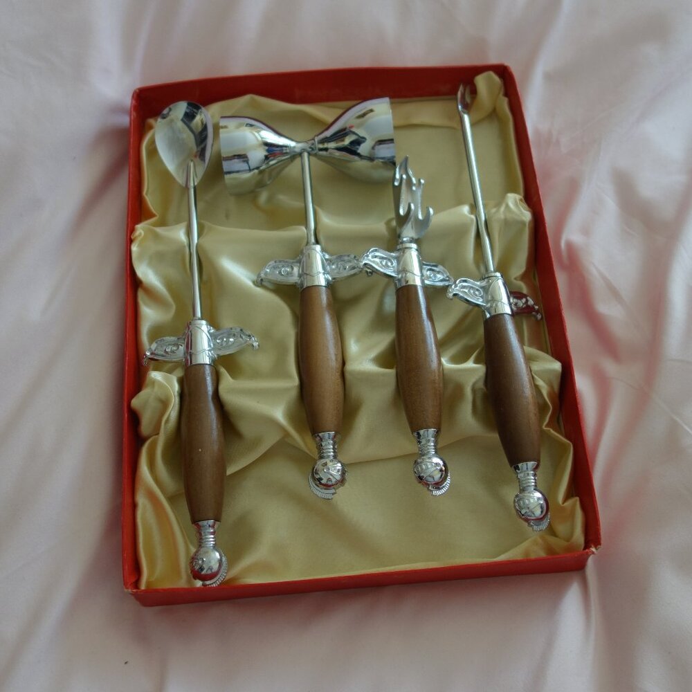 Vintage Bar Tool set featuring a Medieval Knight Motif